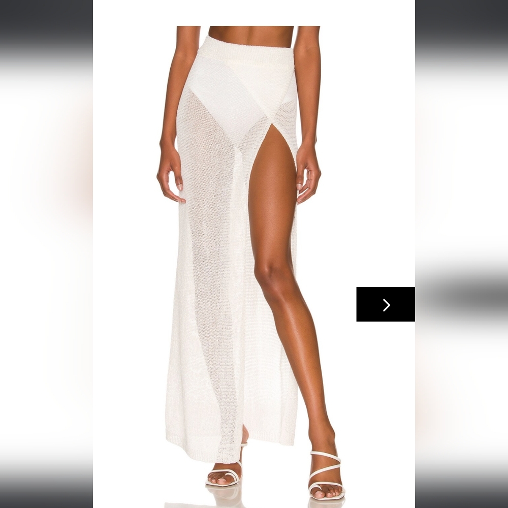 Superdown White Maxi Skirt Coverup
